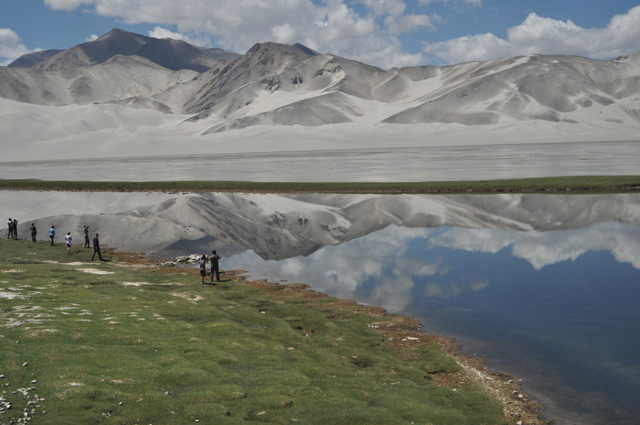 Karakul lake is located in Chinese part of Pamir mountain