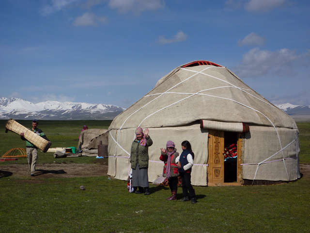 Yurt camp on the Son-Kul shore