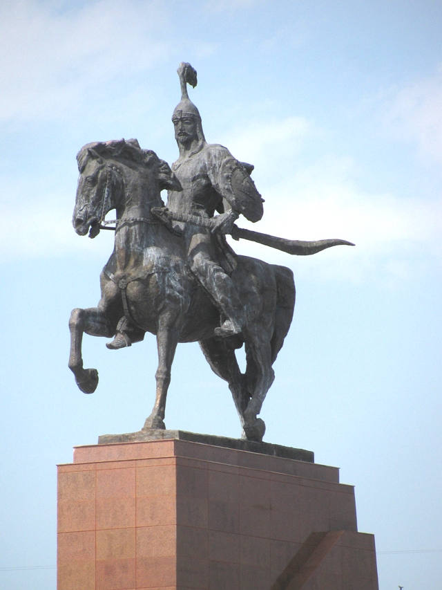 The monument to Manas on the Ala-Too square in Bishkek