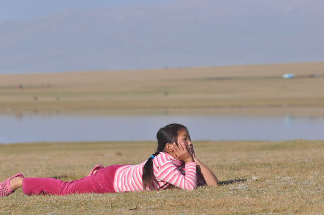 The rest time on the Son-Kul Lake shore